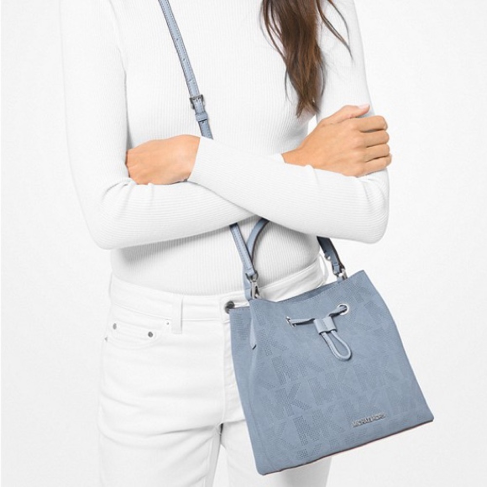 Authentic MK Suede Crossbag - Picture 3 of 4